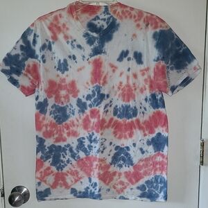 Tie-Dye Men's Shirt - Red and Blue
